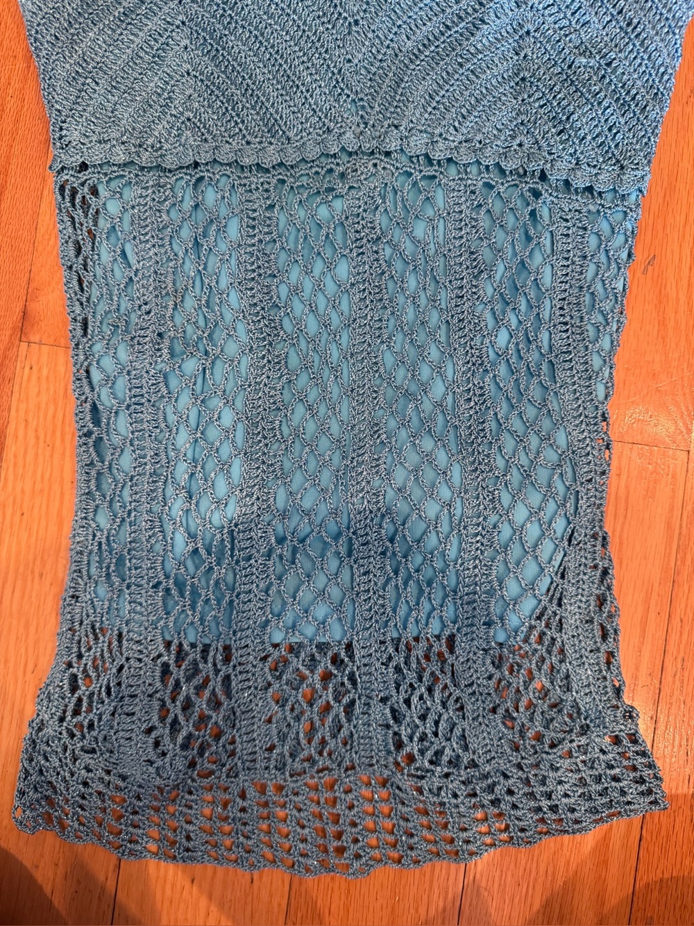Y2K Le chateau blue knit stretchy cami - Picture 4 of 7